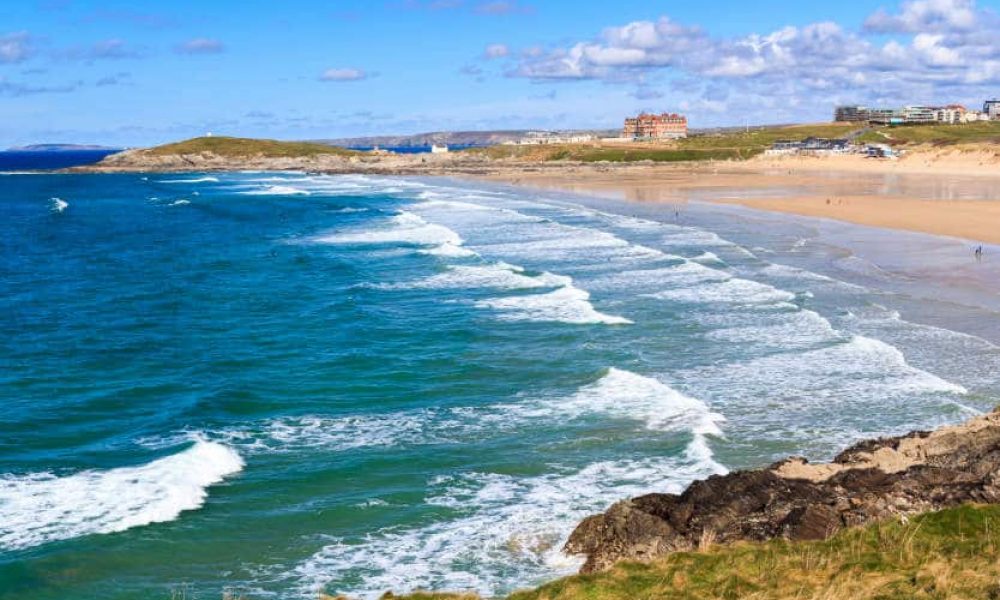 Looking across Fistral beach Newquay