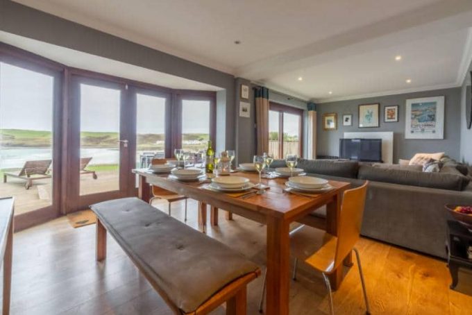 Open plan living with beautiful sea views